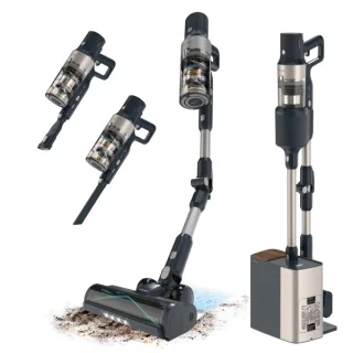 Cecotec Conga Rockstar 5500 Hurricane Station Flex Aspirador Escoba Vertical sin Cable - 700W - Autovaciado - Autonomia 90min - 30kPa - Luz LED - Bateria de 33.6V - Color Negro y Plata
