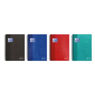 Oxford School Agenda Escolar con Espiral - Catalan - Tapa Extradura - Formato Cuartilla - Semana Vista - Acabado Brillante - Colores Surtidos · Pack de 10 uds.