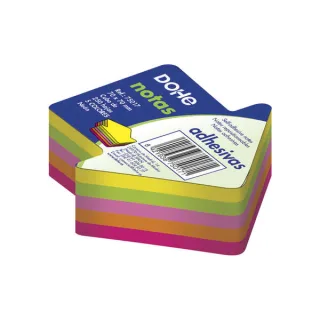 Dohe Cubo de 250 Notas Reposicionables con Forma de Flecha - Tamaño 70x70mm - Papel de 75gr - Ideal para Oficina y Escuela - Colores Neon Surtidos