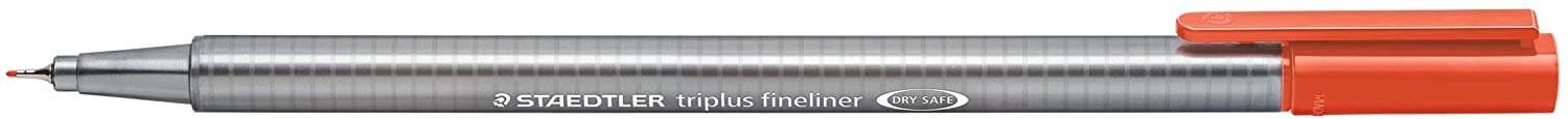 Staedtler Triplus Fineliner 334 Rotulador de Punta Fina - Trazo de 0.3mm - Tinta Base de Agua - Color Rojo Escarlata · Pack de 10 uds.