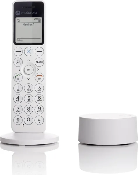 Motorola DOT411 Telefono Inalambrico Dect - Gran Pantalla LCD - Teclado Retroiluminado - Contestador Automatico Integrado - Manos Libres