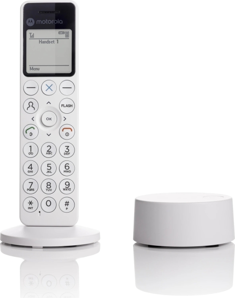 Motorola DOT411 Telefono Inalambrico Dect - Gran Pantalla LCD - Teclado Retroiluminado - Contestador Automatico Integrado - Manos Libres