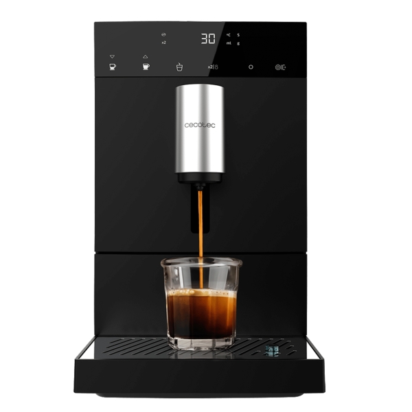 Cecotec Cremmaet Commpact Cafetera Espresso Automatica - Presion 19bar - Deposito de 1.1L - Molinillo Conico - Pantalla Tactil - Termoblock - Limpieza Automatica - Color Negro