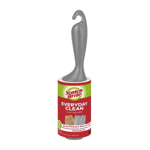 Scotch-Brite Pack de 4 Rodillos Quitapelusas Adhesivo - 56 Hojas por Rodillo - Color Negro