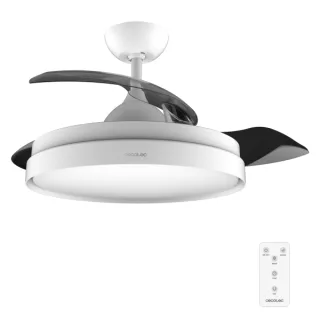 Cecotec EnergySilence Aero 4280 Invisible White Ventilador de Techo con Luz - 40W - Aspas Retractiles - 3 Tonos - Diametro de 42" - Modo Invierno - 6 Velocidades - Temporizador - Color Blanc