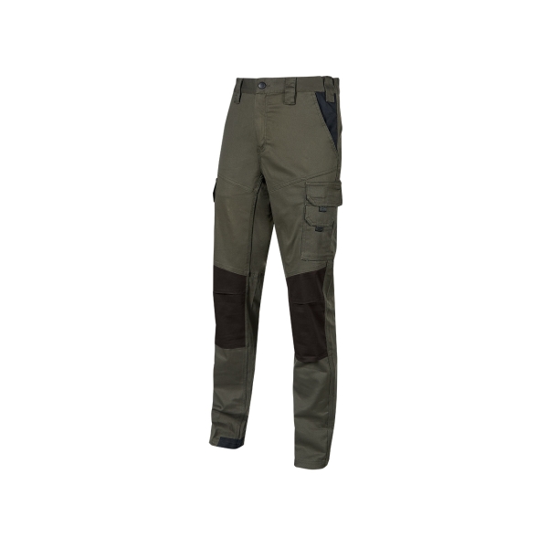 Upower Majo Pantalon de Trabajo - Talla 2XL - Algodon Elastico, Diseño Slim-Fit, Multiples Bolsillos, Proteccion Lumbar, Detalles Reforzados, Cinta Reflectante, Correa Porta Martillo - Color