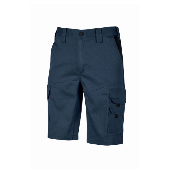 Upower Bonito Pantalones Cortos de Trabajo de Algodon Elastizado - Talla 2XL - Maxima Frescura y Comodidad, Bolsillos Multifuncionales, Cinturilla Elastica, Proteccion DPI1, Costuras Reforza