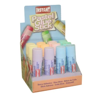 Instant Pastel Barra de Pegamento 20grs - Apto para Uso Infantil y/o Domestico - Lavable - Sin Disolventes - Colores Surtidos · Pack de 12 uds.