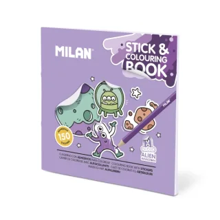 Milan Alien Invasion Cuaderno para Colorear - con Adhesivos - 140g - 21x21cm - Colores Surtidos
