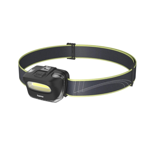 Hama Hl110 Linterna Frontal LED - Cinta para la Cabeza - 110 Lumenes - Funciona con 3 Pilas AAA - Autonomia hasta 19h - Color Negro