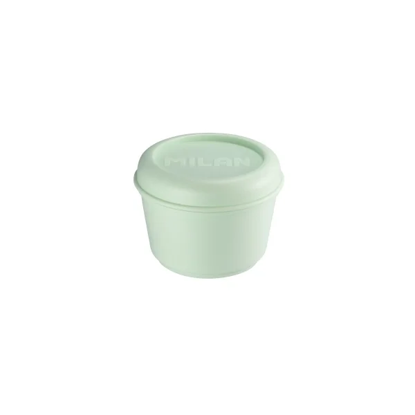 Milan Coleccion 430 Fiambrera Redonda 0.25L - Apta para Microondas, Lavavajillas y Congelador - Libre de BPA - Medidas 10 Ø x 7cm - Color Verde