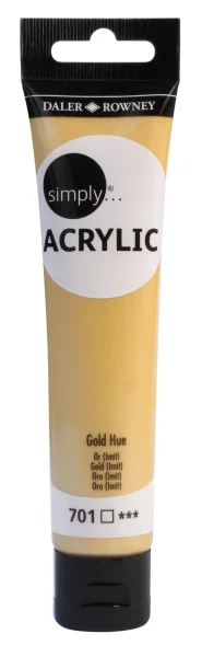 Daler Rowney Simply Pintura Acrilica - Tubo de Plastico - 75ml - Color Dorado