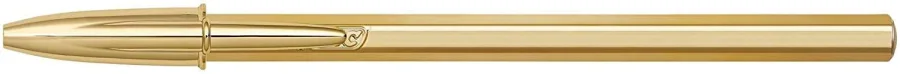 Bic Cristal Shine Boligrafo de Bola - Punta Media de 1.0mm - Tinta con Base de Aceite - Elegante Cuerpo Dorado - Color Azul · Pack de 20 uds.