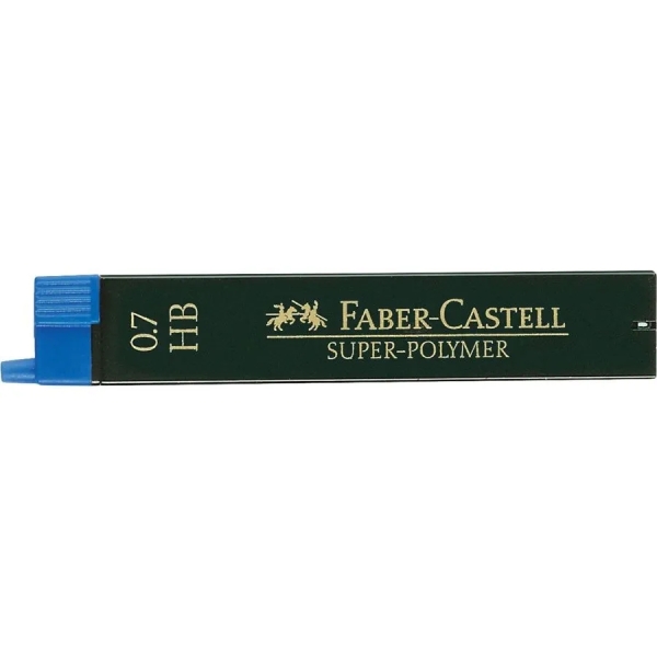 Faber-Castell 9067 Pack de 12 Minas Super-Polymer para Portaminas 0.7 HB - Resistentes y Suaves · Pack de 12 uds.