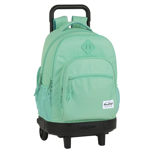 Safta Blackfit8 Mochila con Carro - Extraible - Bolsillo Frontal - Portabotellas - Hombreras Acolchadas - Asa Acolchada - Faldon Cubre Ruedas - Tarjeta ID - Base Reforzada - Color Turquesa