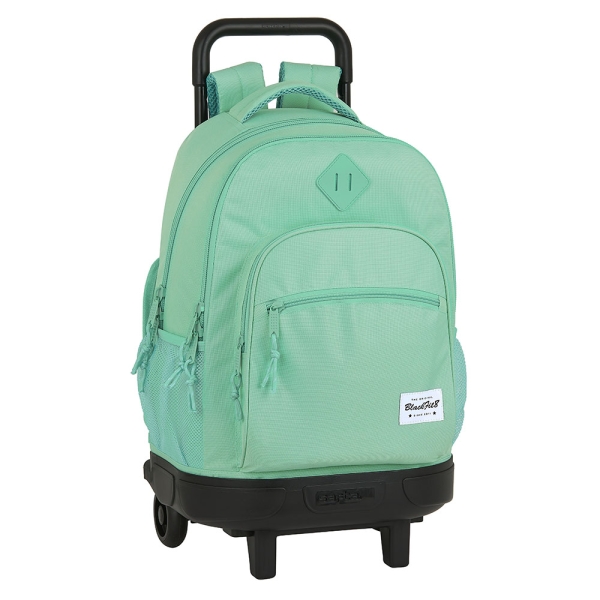 Safta Blackfit8 Mochila con Carro - Extraible - Bolsillo Frontal - Portabotellas - Hombreras Acolchadas - Asa Acolchada - Faldon Cubre Ruedas - Tarjeta ID - Base Reforzada - Color Turquesa