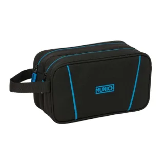 Safta Munich Road Neceser de 5L - 2 Compartimentos con Cremallera - Asa Lateral - Adapatable a Carro - 260x125x150mm - Color Negro