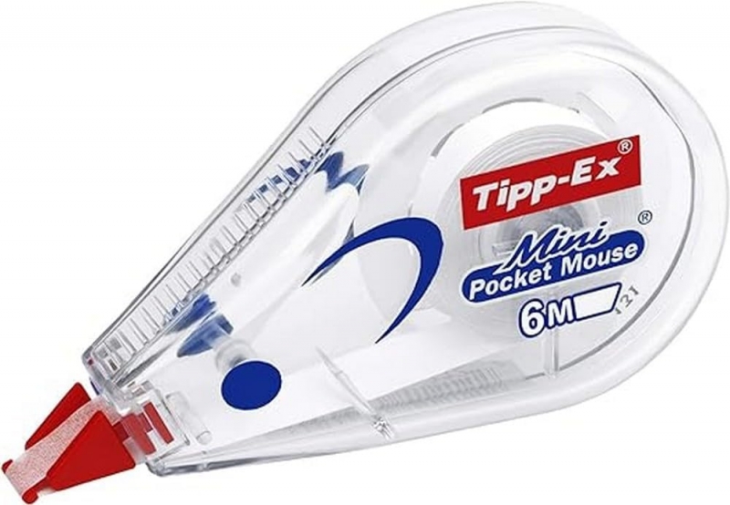 Tipp-Ex Mini Pocket Mouse Cinta Correctora 5mm x 6m - Escritura Instantanea - Carcasa Transparente · Pack de 10 uds.