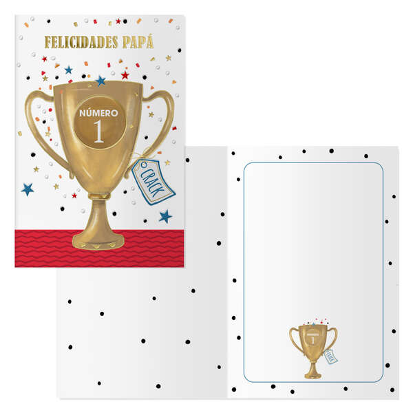 Dohe Pack de 6 Tarjetas de Felicitacion Dia del Padre - 11.5x17cm - Impresion a Todo Color - Estampaciones con Pelicula de Color - Estampacion en Seco - Papel Offset Blanco de 300gr - Incluy