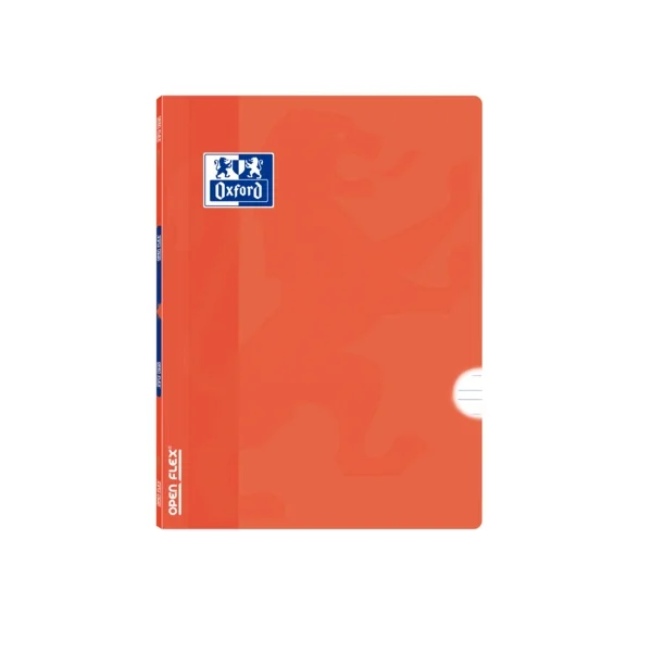 Oxford School Classic Openflex Libreta Grapada A5+ 48 Hojas Pautado 3.5 con Margen - Tapa de Plastico Translucido - Ideal para Estudiantes - Color Naranja
