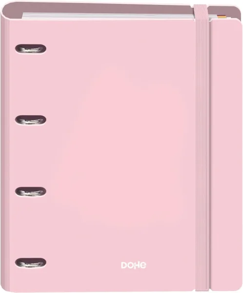 Dohe Serenity Polyfoam Carpeta de 4 Anillas Mixtas de 35mm A4 Recambio 100 Hojas Cuadricula 5mm - Cubierta de Polyfoam 2mm - Cierre con Goma - Incluye 4 Separadores y Sobre de Polipropileno - Color Rosa