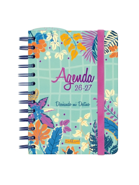 Finocam Talkual Agenda Escolar 26/27 - 1 Dia por Pagina - Formato 8º - 120x169mm - Tapa Dura - Papel de 80g/m2 - Espiral Metalica - Multicolor