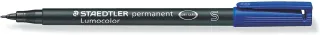 Staedtler Lumocolor Permanent 313 Rotulador Permanente de Punta Fina - Trazo 0.4mm Aprox - Secado Rapido - Color Azul · Pack de 10 uds.
