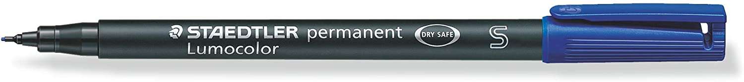 Staedtler Lumocolor Permanent 313 Rotulador Permanente de Punta Fina - Trazo 0.4mm Aprox - Secado Rapido - Color Azul · Pack de 10 uds.