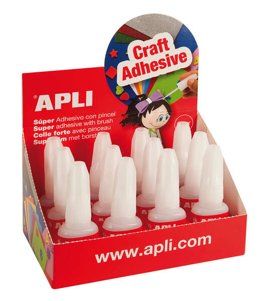 Apli Super Adhesivo Instantaneo 10gr con Pincel Aplicador - Secado Rapido - Facil Aplicacion - Resistente al Agua - Transparente · Pack de 12 uds.