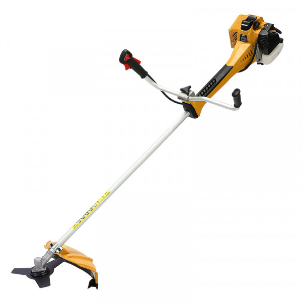 Blim Desbrozadora a Gasolina - Cilindrada 51.7cc - Potencia 1.6kW - 2 Tiempos - Eje 28mm - Cuchilla 3T - Cabezal de Hilo de Nylon - Arnes Profesional - Corte 255/415mm - Color Amarillo y Neg