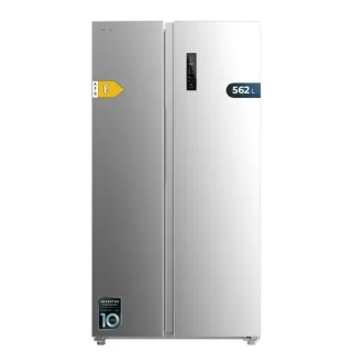 Cecotec Bolero CoolMarket SBS 562 Inox E Frigorifico Americano - Capacidad 562L - Luz LED - Compresor Inverter - Nofrost - Frio Envolvente - Silencioso - Clase E - 91.2x70.4x177cm - Color Ac