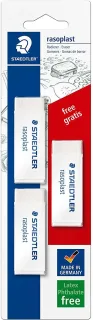 Staedtler Rasoplast 526 Pack de 3 Gomas de Borrar - Borrado de Alta Calidad - Minimos Residuos - Color Blanco