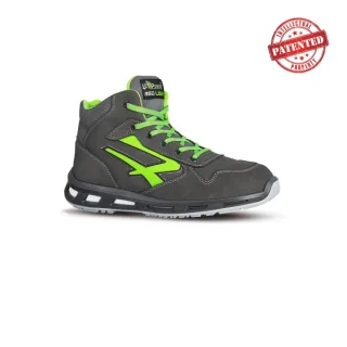 Upower Hummer S ESD Calzado de Seguridad Altos - Talla 35 - Cuero Nubuck Resistente, Puntera de Aluminio, Hidrofugos, Antiarrugas, Suela Antideslizante, Proteccion S3S CI FO SR - Color Gris/
