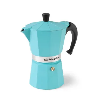 Orbegozo KFV 645 Cafetera de Aluminio - Prepara 6 Tazas de Cafe en Minutos - Compatible con Diferentes Tipos de Cocinas - Mango Ergonomico y Valvula de Seguridad - Facil de Limpiar y Mantene