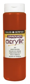 Daler Rowney Graduate Pintura Acrilica - Botella de Plastico - 500ml - Color Rojo Veneciano
