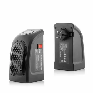 Innovagoods Heatpod Mini Calefactor Portatil - Potencia 400W - 2 Velocidades - Pantalla LED - Temperatura Regulable - Temporizador - Bajo Consumo - 8.5x16x12.5cm - Color Negro