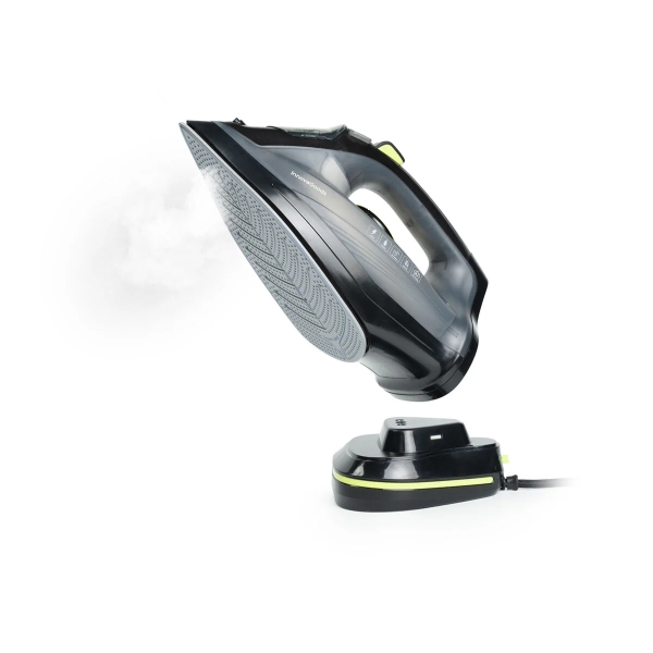 Innovagoods Stiron Plancha de Vapor Inalambrica - 2400W - Golpe de Vapor 30g/min - Suela Ceramica Antiadherente - Deposito 320ml - Cable 2m - Sistema Antigoteo - 32.5x15x13cm - Color Negro
