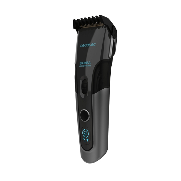 Cecotec Bamba PrecisionCare Titan Cortapelos Inalambrico - Cuchillas de Titanio - Bateria de 90min de Autonomia - 3 Peines Guia - Uso con y sin Cable - Bloqueo de Seguridad - Color Negro
