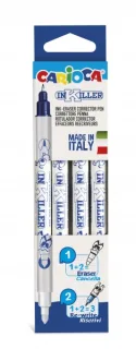 Carioca Inkiller Pack de 4 Rotuladores Correctores para Tinta Estilografica - Blister - Color Azul