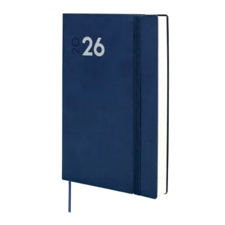 Finocam Dynamic Mara Agenda Profesional en Catalan - Anual 2026 - Tapa Blanda - Cierre con Goma Elastica - Formato Y10 - 144x22x208mm - 1 Dia por Pagina - Color Azul