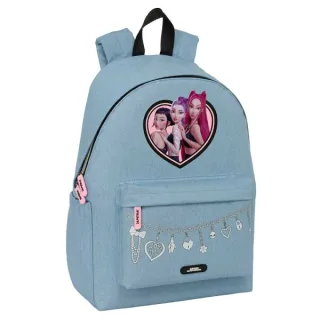 Safta K-Pop Demon Hunters Huntr/X Mochila para Portatiles hasta 14.1" - Portabotellas - Cremallera con Doble Tirador - Asa de Mano - Bolsillo Frontal - Acolchada - 31x43x13cm - Color Azul Cl