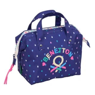Safta Benetton Drop Neceser de 5.8L - Cremallera - Asa Lateral - Interior Forrado - 265x125x175mm - Color Azul Oscuro