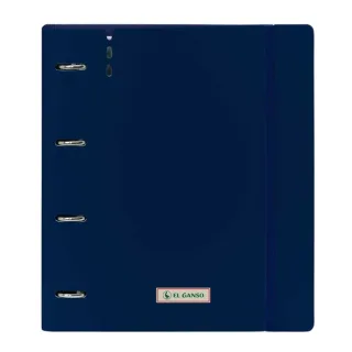 Safta el Ganso Eclipse Carpeta con 4 Anillas 35mm - Tapas de PP Foam - Recambio 100 Hojas - Cierre Elastico - Ranura para Boligrafo - Separadores Internos - 270x40x320mm - Color Azul Marino