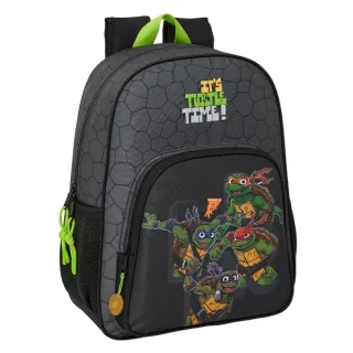 Safta Tortugas Ninja Mochila Infantil - Adaptable a Carro - Asa de Mano - Bolsillos Laterales - 33x42x14cm - Color Negro