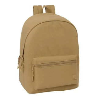 Safta Basic Mochila para Portatiles hasta 15.6" - Antirrobo - Bolsillo para Tablet hasta 11" - Asa de Mano - Conector USB - Acolchada - 31x44x18cm - Color Marron