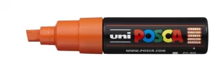 Posca PC-8K Marcador de Pintura - Punta Biselada Acrilica 8mm - Tinta Base al Agua - Resistente a la Luz - No Permanente - Color Naranja · Pack de 6 uds.