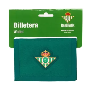Safta Real Betis Balompie Billetera - Cabecera para Colgar - Cierre con Velcro - Resistente al Agua - Compartimentos Internos - Bolsillo con Cremallera - 125x10x95mm - Color Verde