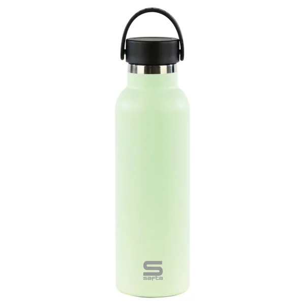Safta Botella Termo de 600ml - Acero Inoxidable - Asa Superior - Color Verde