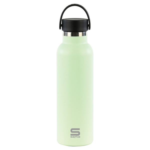 Safta Botella Termo de 600ml - Acero Inoxidable - Asa Superior - Color Verde