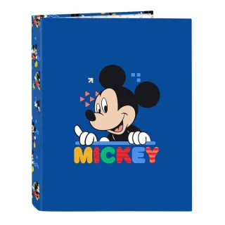 Safta Mickey Mouse Today Carpeta con 4 Anillas 25mm - Tapas Duras Forradas - Formato Folio - 265x40x330mm - Color Azul